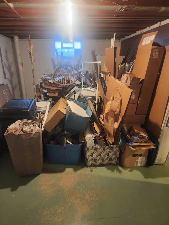 Roll-off dumpster container at job site for 8 Yard Dumpster Rental in Struthers